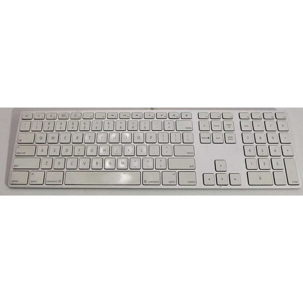 Apple A1243 Wired USB Aluminum Keyboard w/ Numeric Keypad, Enhanced Keys Tested